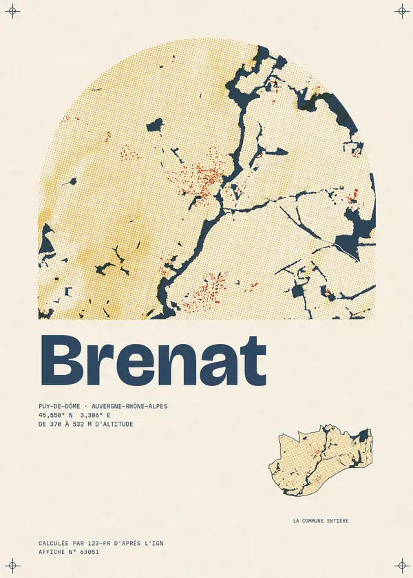 Affiche de Brenat, calculée par 123-fr d'après l'IGN