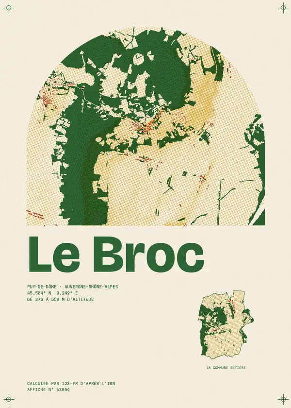 Affiche de Le Broc, calculée par 123-fr d'après l'IGN