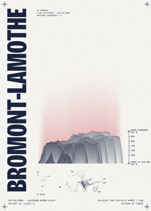 Affiche de Bromont-Lamothe, calculée par 123-fr d'après l'IGN