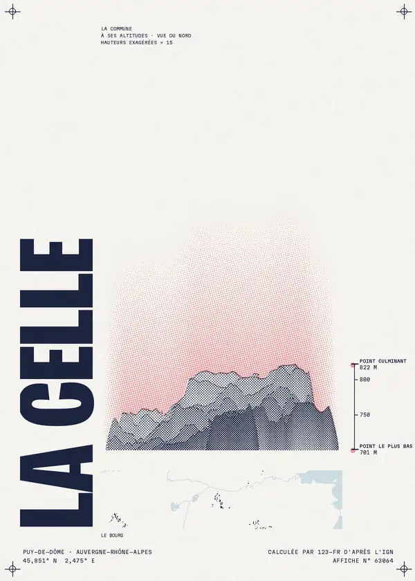 Affiche de La Celle, calculée par 123-fr d'après l'IGN