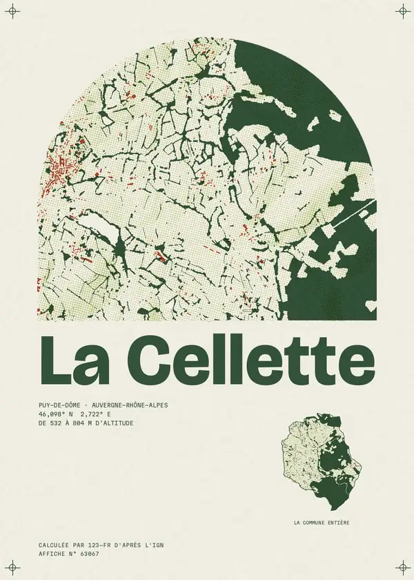 Affiche de La Cellette, calculée par 123-fr d'après l'IGN