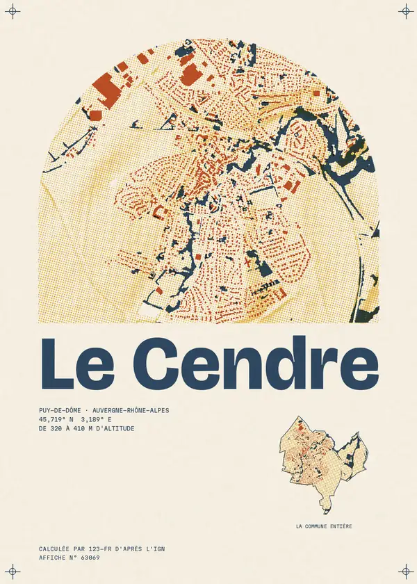 Affiche de Le Cendre, calculée par 123-fr d'après l'IGN