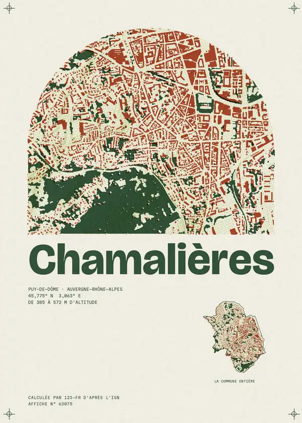 Affiche de Chamalières, calculée par 123-fr d'après l'IGN