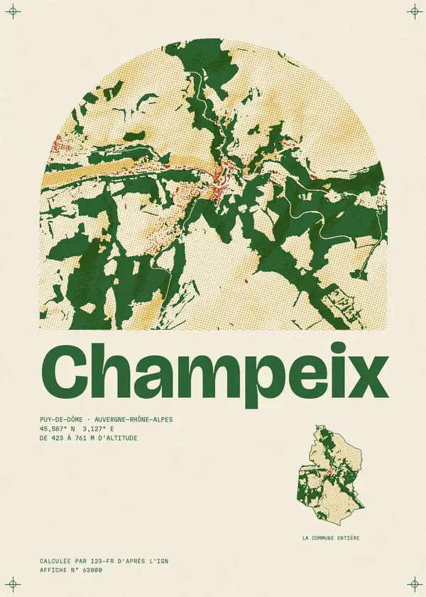 Affiche de Champeix, calculée par 123-fr d'après l'IGN