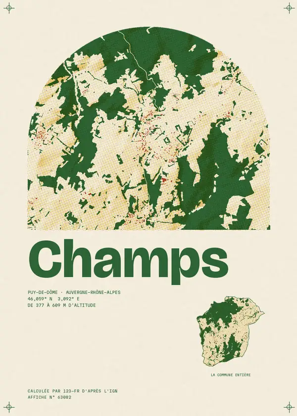 Affiche de Champs, calculée par 123-fr d'après l'IGN