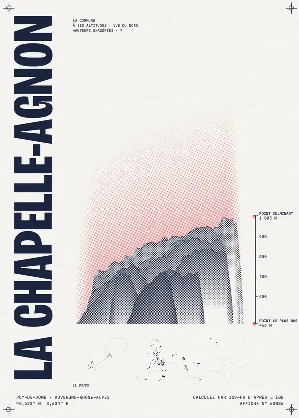 Affiche de La Chapelle-Agnon, calculée par 123-fr d'après l'IGN