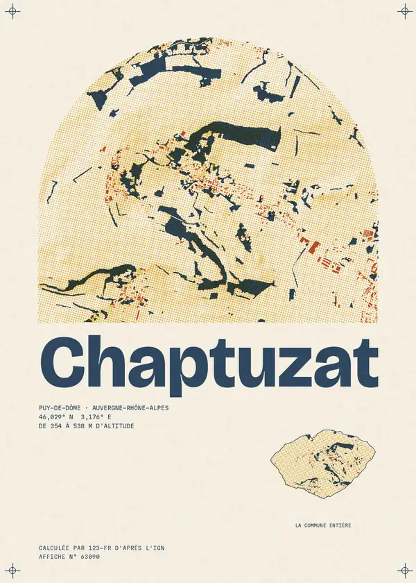 Affiche de Chaptuzat, calculée par 123-fr d'après l'IGN