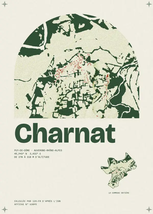 Affiche de Charnat, calculée par 123-fr d'après l'IGN