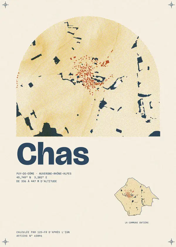 Affiche de Chas, calculée par 123-fr d'après l'IGN