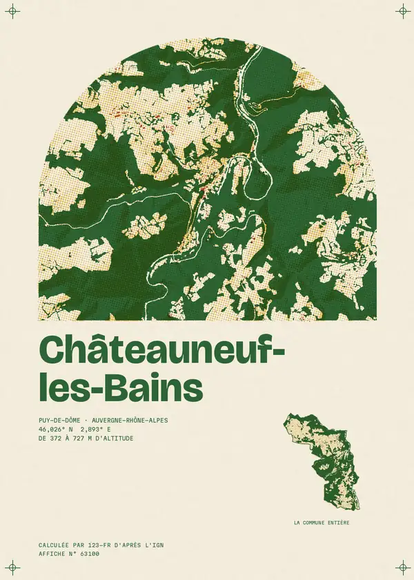 Affiche de Châteauneuf-les-Bains, calculée par 123-fr d'après l'IGN