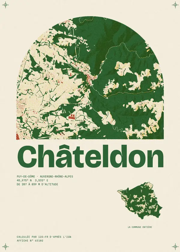 Affiche de Châteldon, calculée par 123-fr d'après l'IGN