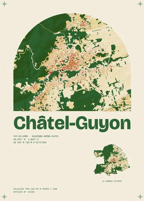 Affiche de Châtel-Guyon, calculée par 123-fr d'après l'IGN