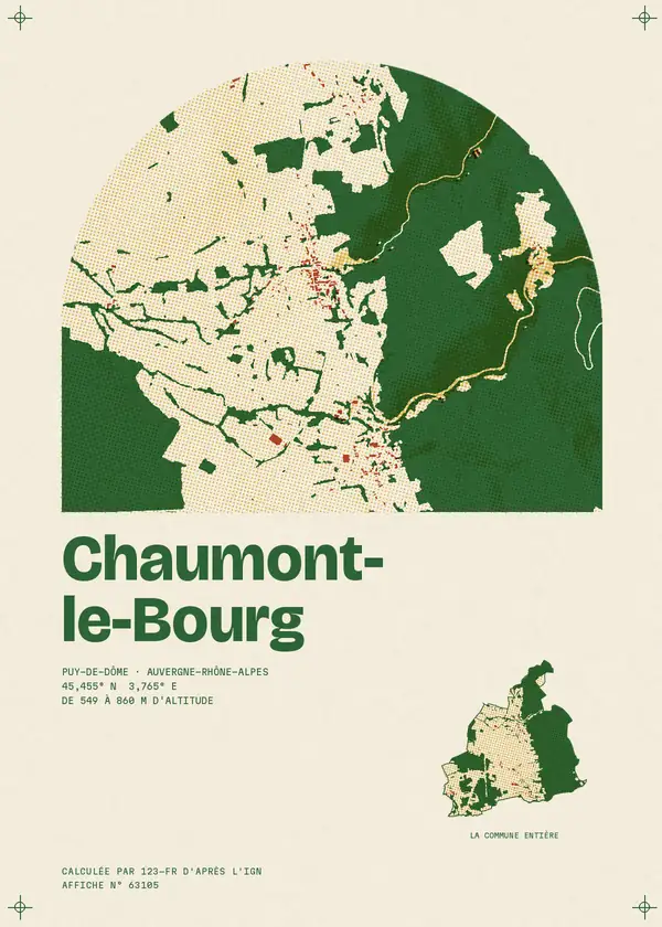 Affiche de Chaumont-le-Bourg, calculée par 123-fr d'après l'IGN