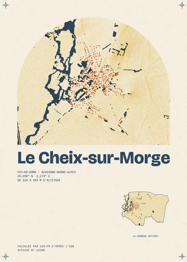 Affiche de Le Cheix-sur-Morge, calculée par 123-fr d'après l'IGN