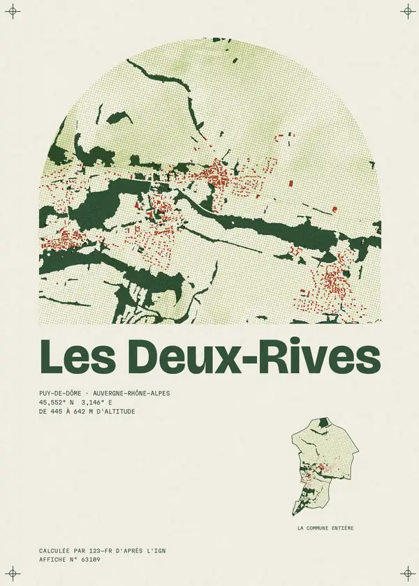Affiche de Les Deux-Rives, calculée par 123-fr d'après l'IGN