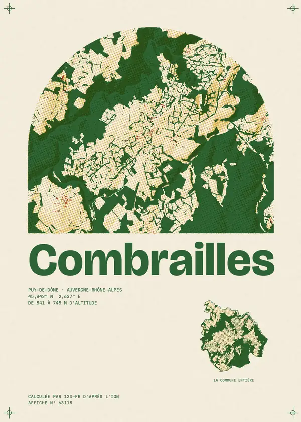 Affiche de Combrailles, calculée par 123-fr d'après l'IGN