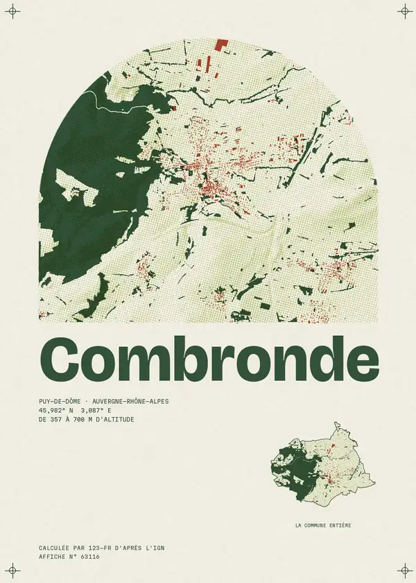 Affiche de Combronde, calculée par 123-fr d'après l'IGN