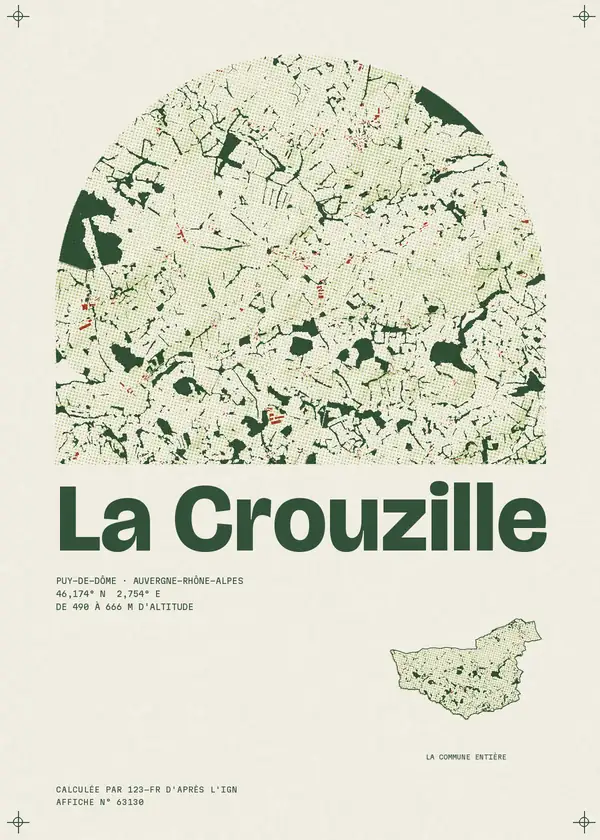 Affiche de La Crouzille, calculée par 123-fr d'après l'IGN