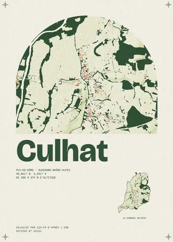 Affiche de Culhat, calculée par 123-fr d'après l'IGN