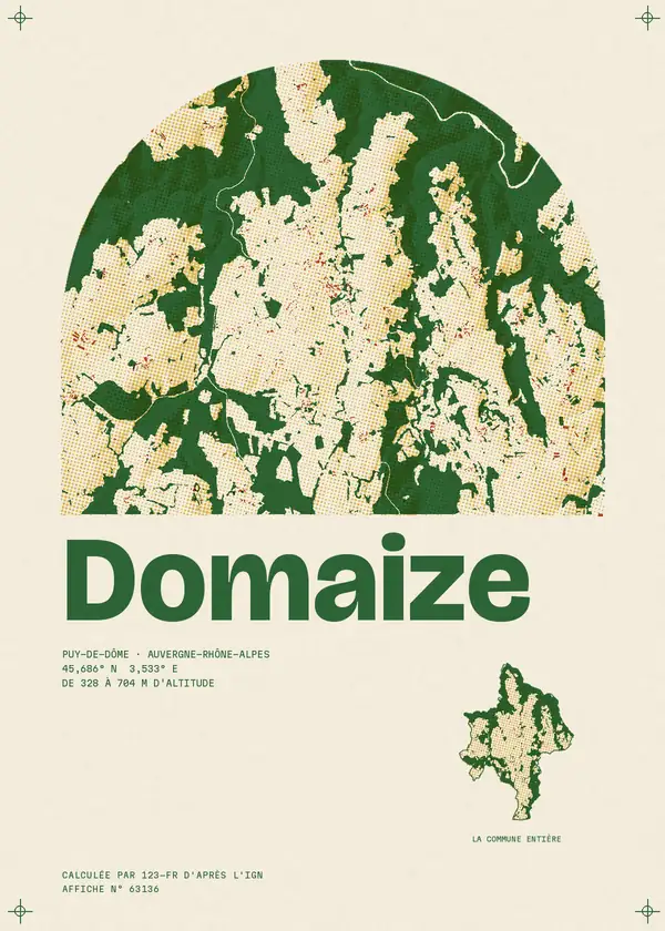 Affiche de Domaize, calculée par 123-fr d'après l'IGN