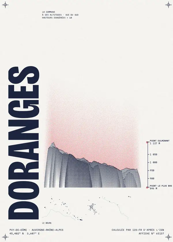 Affiche de Doranges, calculée par 123-fr d'après l'IGN