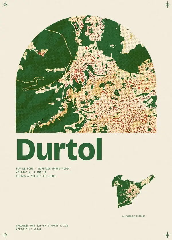 Affiche de Durtol, calculée par 123-fr d'après l'IGN