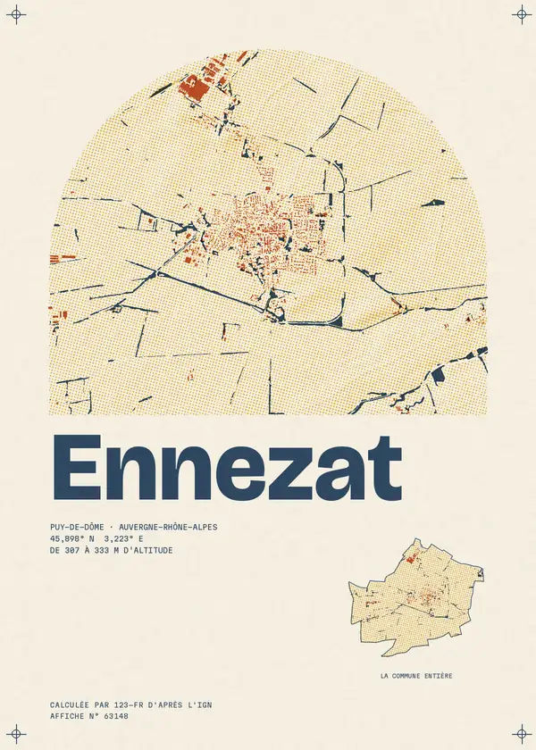 Affiche de Ennezat, calculée par 123-fr d'après l'IGN