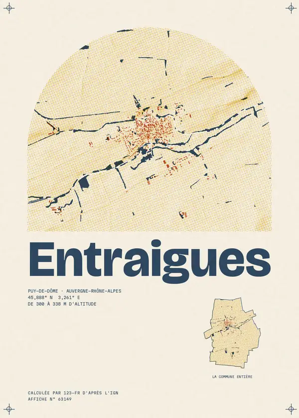 Affiche de Entraigues, calculée par 123-fr d'après l'IGN
