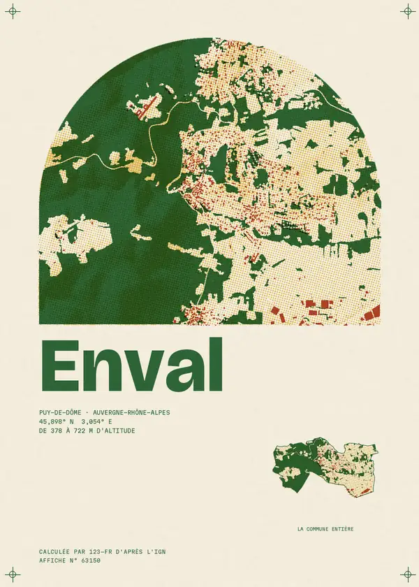 Affiche de Enval, calculée par 123-fr d'après l'IGN