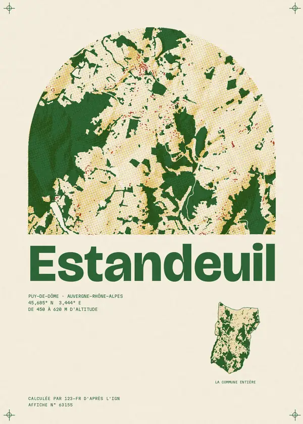 Affiche de Estandeuil, calculée par 123-fr d'après l'IGN