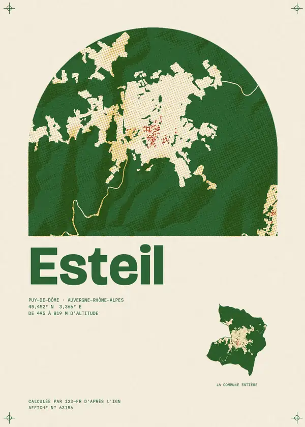 Affiche de Esteil, calculée par 123-fr d'après l'IGN