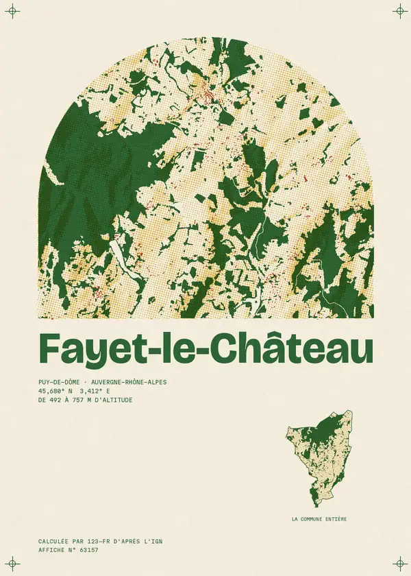 Affiche de Fayet-le-Château, calculée par 123-fr d'après l'IGN