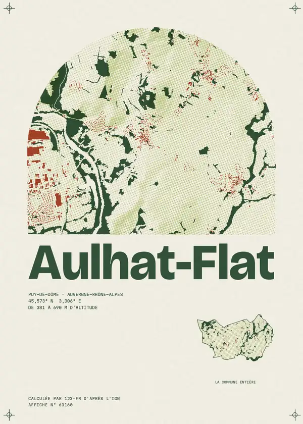 Affiche de Aulhat-Flat, calculée par 123-fr d'après l'IGN
