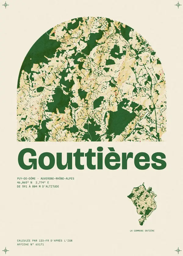 Affiche de Gouttières, calculée par 123-fr d'après l'IGN