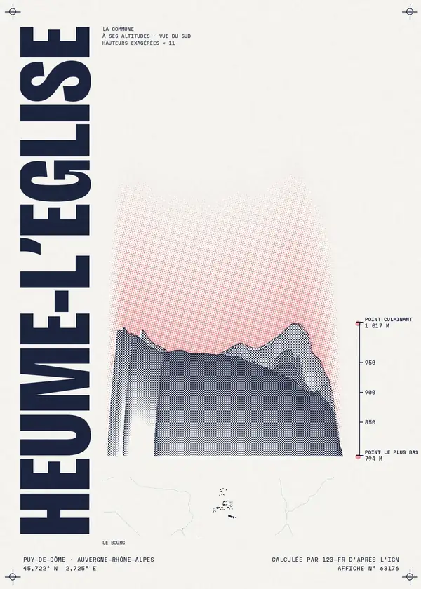 Affiche de Heume-l'Église, calculée par 123-fr d'après l'IGN