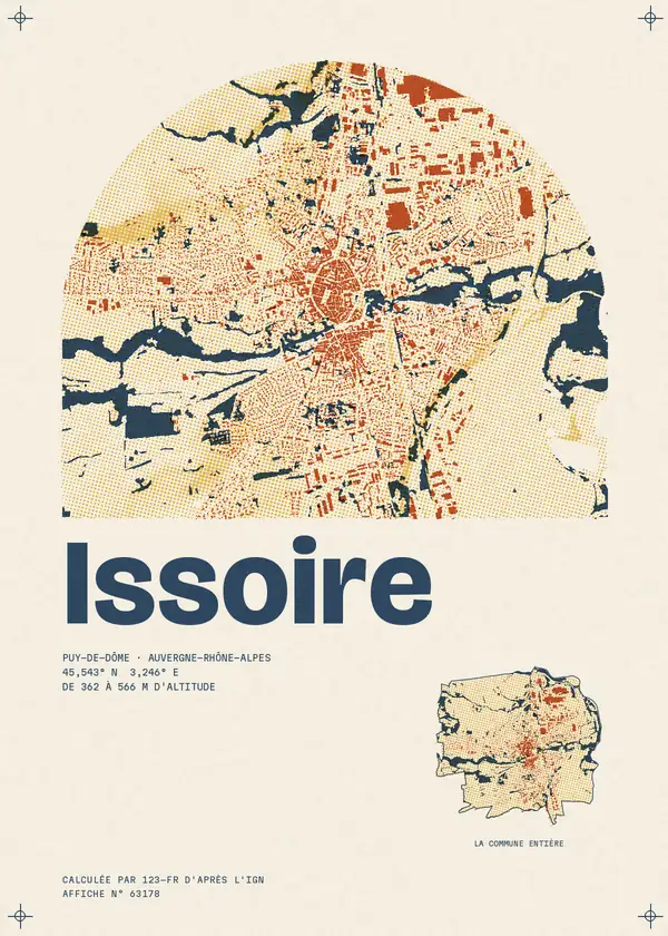 Affiche de Issoire, calculée par 123-fr d'après l'IGN