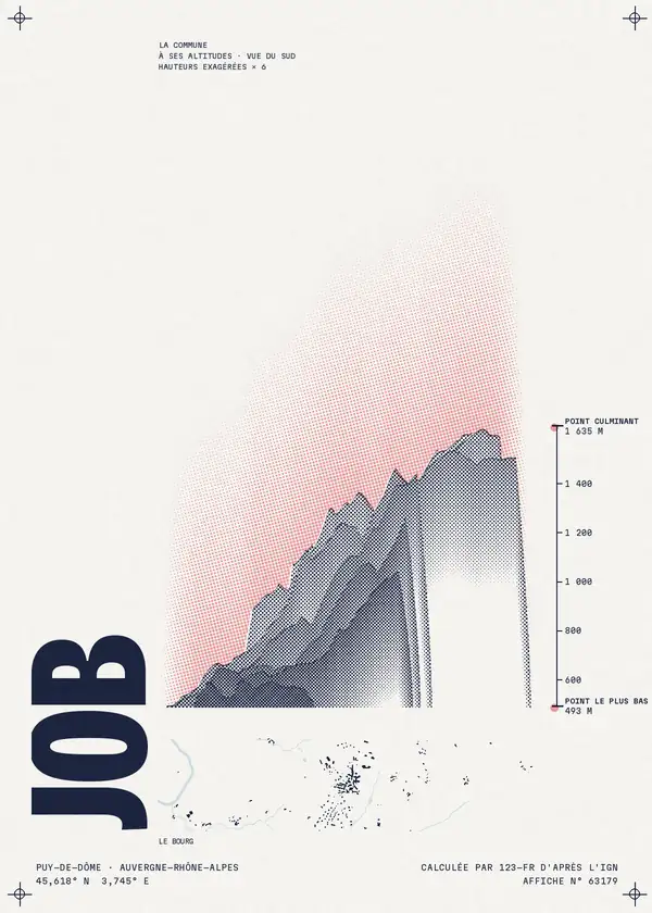 Affiche de Job, calculée par 123-fr d'après l'IGN
