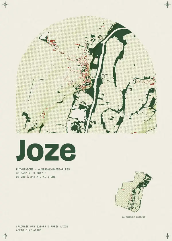Affiche de Joze, calculée par 123-fr d'après l'IGN