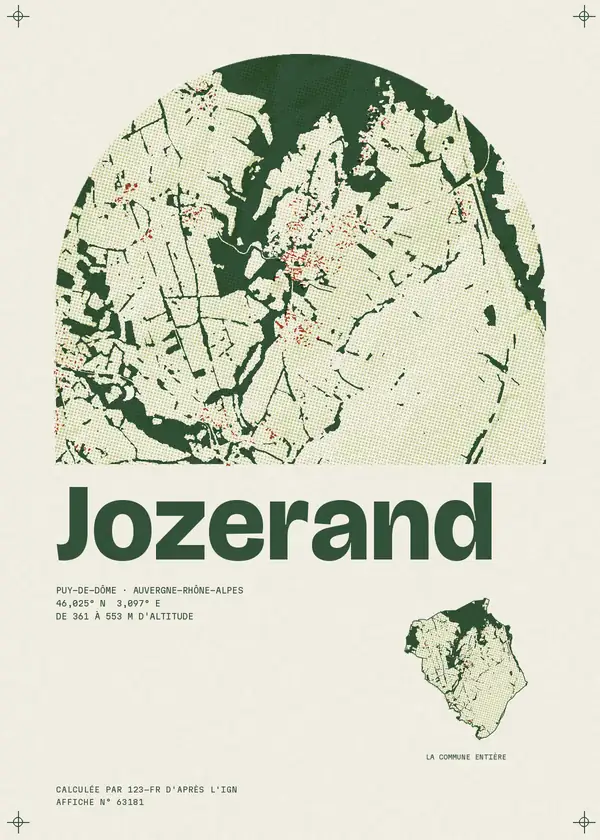 Affiche de Jozerand, calculée par 123-fr d'après l'IGN