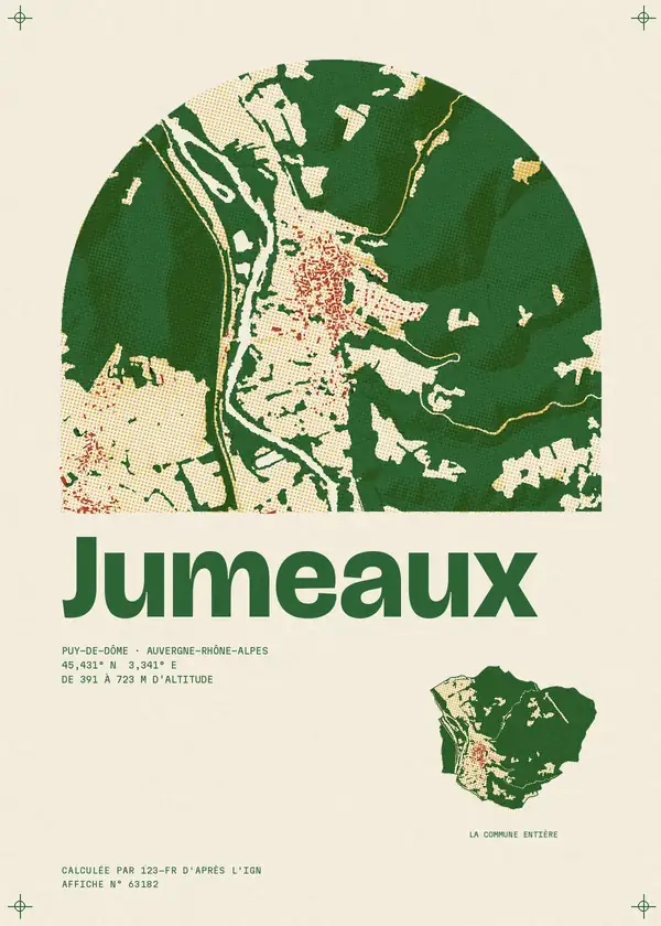 Affiche de Jumeaux, calculée par 123-fr d'après l'IGN