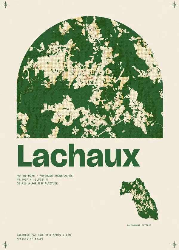Affiche de Lachaux, calculée par 123-fr d'après l'IGN