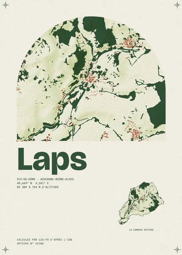 Affiche de Laps, calculée par 123-fr d'après l'IGN