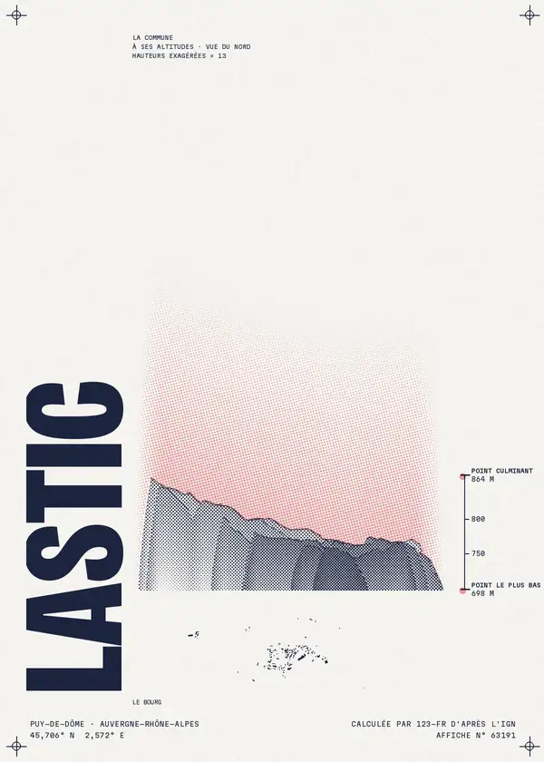 Affiche de Lastic, calculée par 123-fr d'après l'IGN