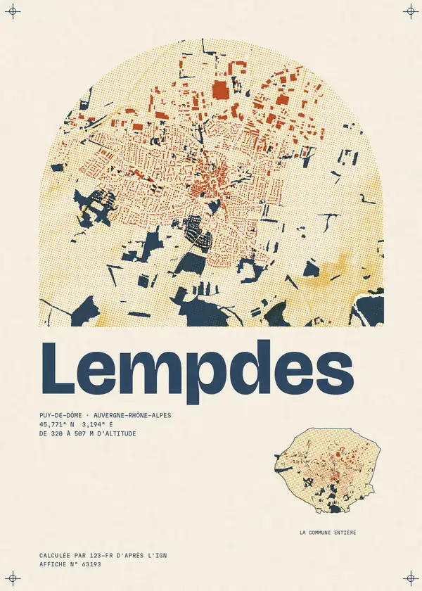 Affiche de Lempdes, calculée par 123-fr d'après l'IGN