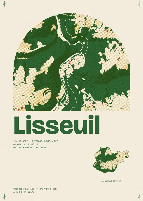 Affiche de Lisseuil, calculée par 123-fr d'après l'IGN