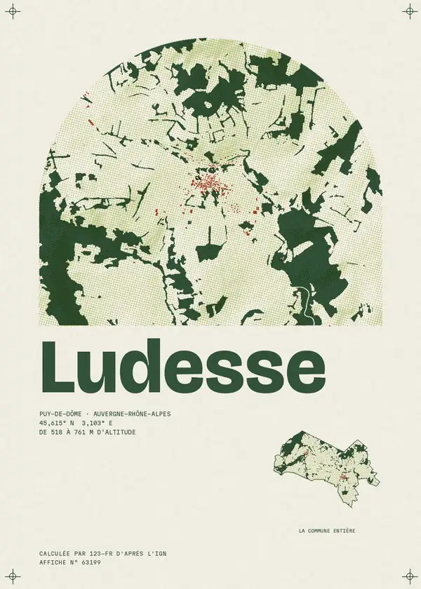 Affiche de Ludesse, calculée par 123-fr d'après l'IGN