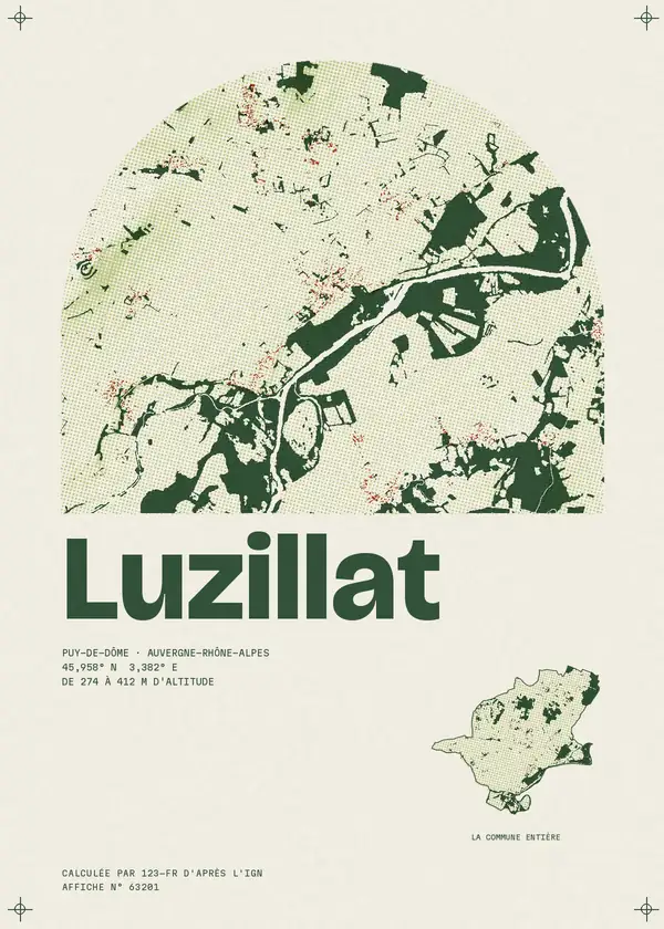 Affiche de Luzillat, calculée par 123-fr d'après l'IGN