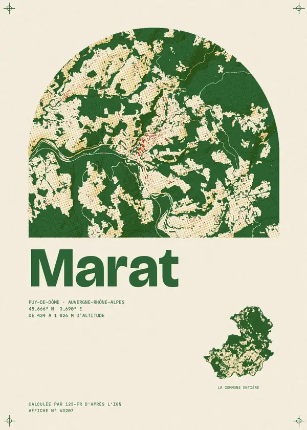 Affiche de Marat, calculée par 123-fr d'après l'IGN