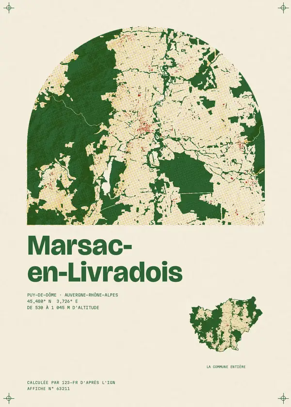 Affiche de Marsac-en-Livradois, calculée par 123-fr d'après l'IGN