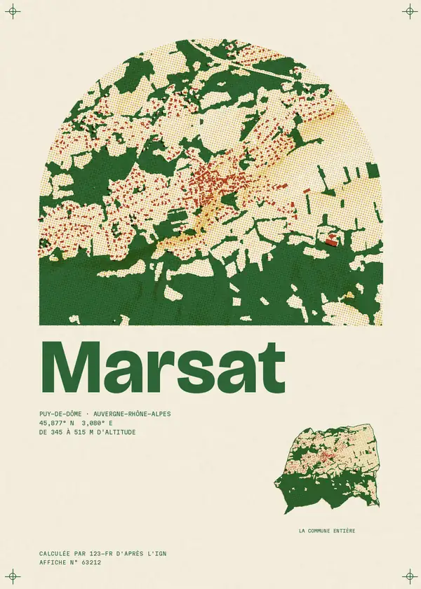 Affiche de Marsat, calculée par 123-fr d'après l'IGN